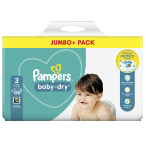 Pampers Baby Dry Size 3 belt Jumbo Pack 6-10 kg- 98 Pcs (UK)